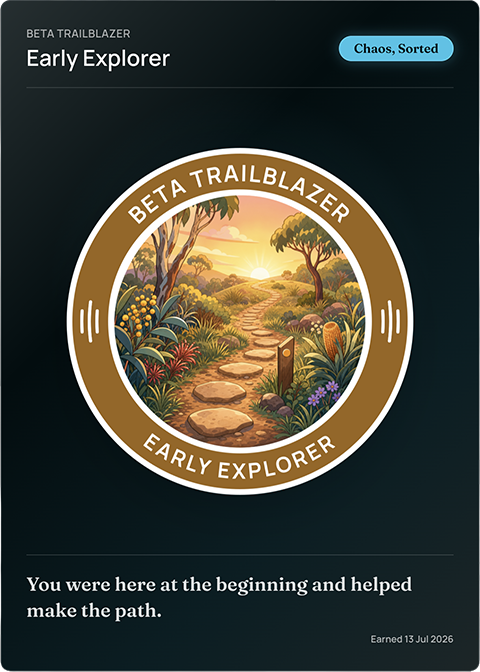 Beta Trailblazer Early Explorer achievement card.